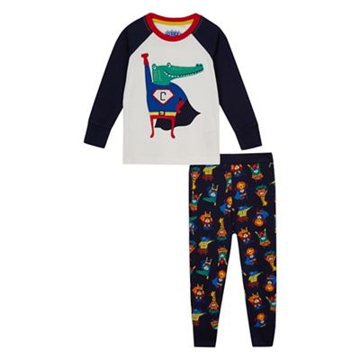 bluezoo Boys' crocodile applique pyjama set